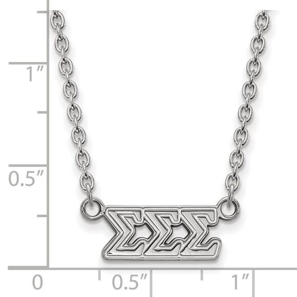 Sterling Silver Sigma Sigma Sigma Medium Necklace - Picture 2 of 5